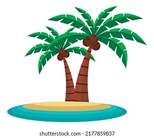 Small Island with Palm Tree