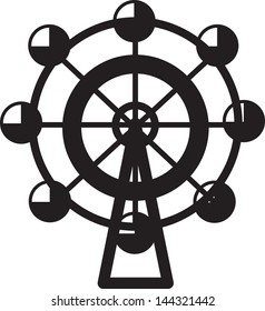 Small isolated ferris wheel silhouette  