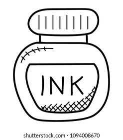 
Small jar to store pen ink, inkwell or ink pot 
