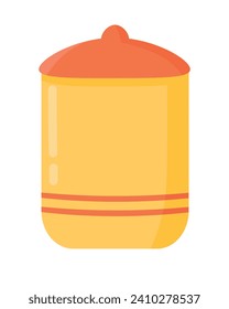 Small jars for dry spices and cereals in a flat style. Objects Are Repainted.