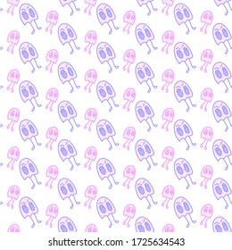 Small jellyfish pattern, illustration, vector on white background