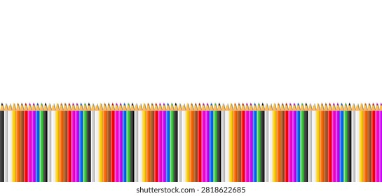 Small juxtaposed colored pencils at the bottom