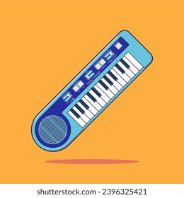 Small keyboard piano music instrument in flat design