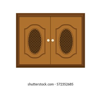 Small kitchen cabinet in vector flat design