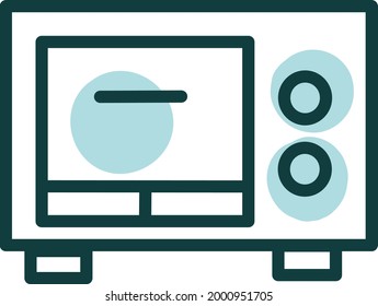 Small kitchen oven, illustration, on a white background.
