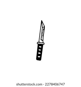 small knife doodle illustration vector
