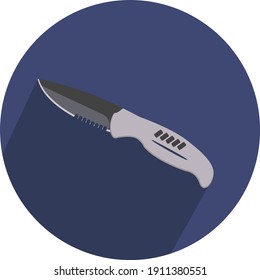 Cuchillo pequeño, ilustración, vector sobre un fondo blanco.
