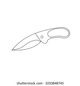 Small Knife with metallic blade outline coloring page vector illustration