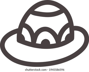 Sombrero de dama pequeña, ilustración, vector sobre fondo blanco