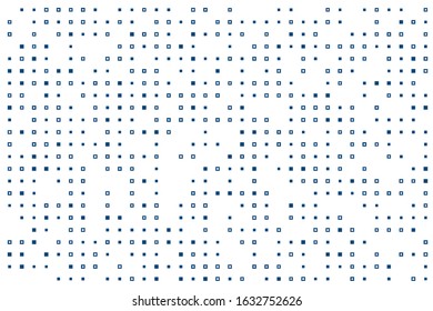 Small and large blue squares on a white background.