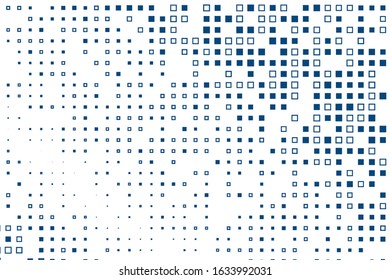 Small and large blue squares on a white background.
