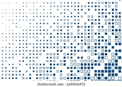 Small and large blue squares on a white background.