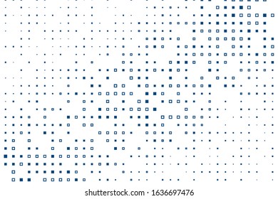 Small and large blue squares on a white background.