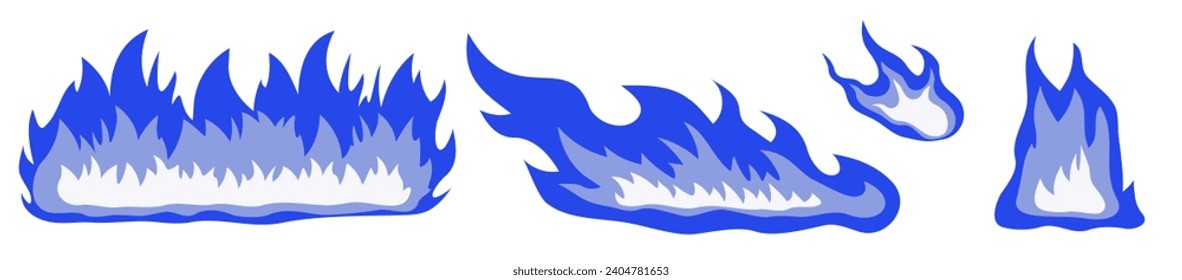 Small and large cold fire. Bright cold fire for background. EPS 10.