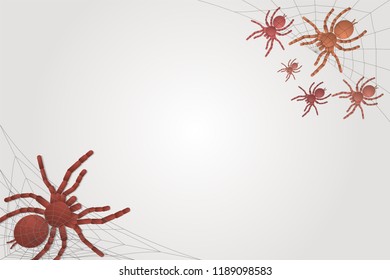 small and large spiders tarantulas on a white background