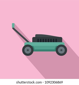 Small lawn mower icon. Flat illustration of small lawn mower vector icon for web design