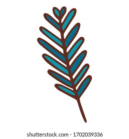 Small leaf branch icon. Hand drawn illustration of small leaf branch vector icon for web design