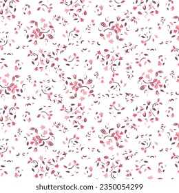 Small leaved scattered wildflowers pattern