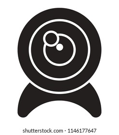 A small lens fixed on a stand depicting webcam 