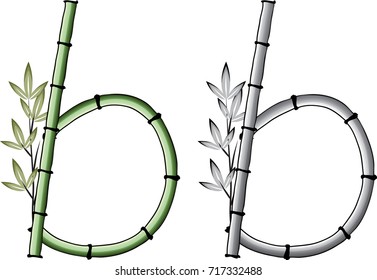 small letter b with bamboo design