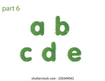 Small letter a b c d e texture green grass vector illustration