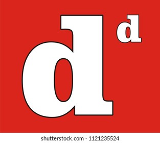 small letter d vector icon