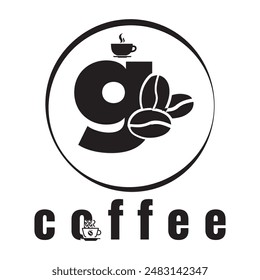 small letter g coffee logo design