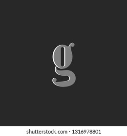 Small letter g logo creative stylish design. Identity grey mark for business card.