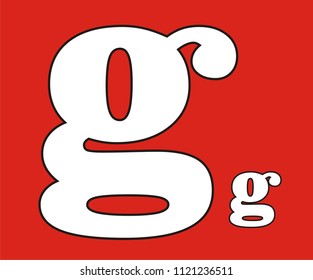 small letter g vector icon