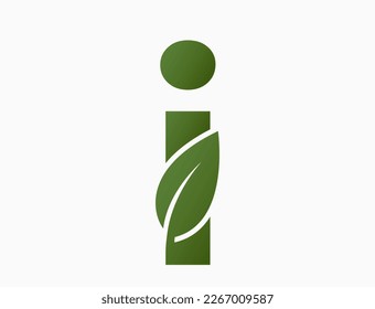 letra pequeña con hoja. logotipo del alfabeto creativo. elemento de diseño de naturaleza y medio ambiente. imagen vectorial aislada