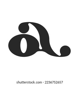 Small letter a logo or initials oa, ao as a combination of two letters O and A creative emblem.