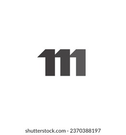 Logo de letra pequeña M, letra triple 1 con esquinas nítidas y fondo blanco.