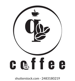 small letter q coffee logo design