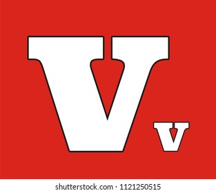 small letter v vector icon
