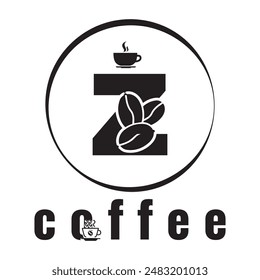 small letter z coffee logo design