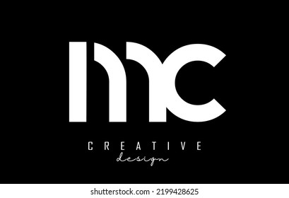 Small letters MC m c logo with a minimalist design. Letters with elegant, simple and two letters design. Creative Vector Illustration with letters.