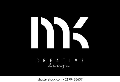 Small letters mk m k logo with a minimalist design. Letters with elegant, simple and two letters design. Creative Vector Illustration with letters.