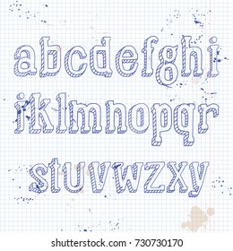 Small letters on notebook