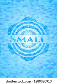 Small light blue emblem. Mosaic background