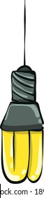 Bombilla ligera pequeña, ilustración, vector sobre un fondo blanco.