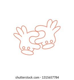 small linked hand doodle design decor vector
