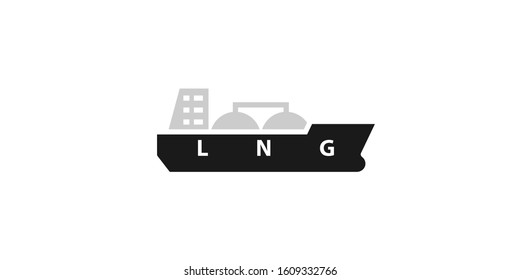 small lng tanker glyph icon. Clipart image isolated on white background