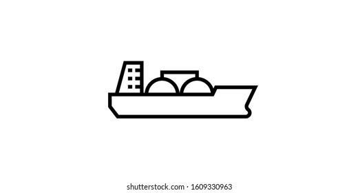 small lng tanker outline icon. Clipart image isolated on white background