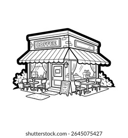 Small local grocery store with rustic design elements – Vector Illustration