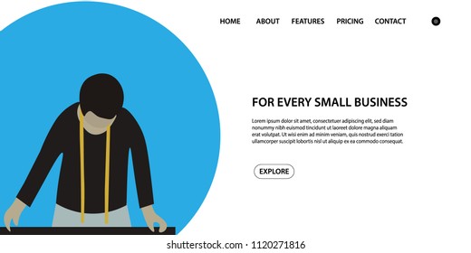 Small Local Tailoring Business Web Page Slider Banner Template