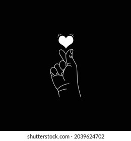 Small love sign symbol hand in simple clean line style vector logo. love icon vector suitable for valentine's day