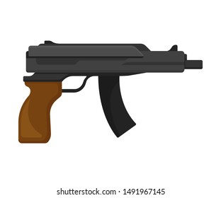 Small machine gun. Vector illustration on a white background.