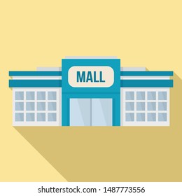 Small mall building icon. Flat illustration of small mall building vector icon for web design