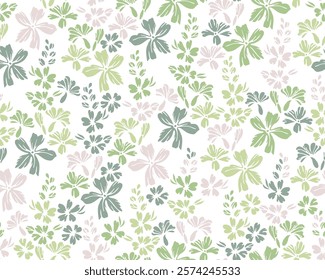 Small meadow buttercup flowers repeat pattern vector design. Millefleurs traditional motif. Country-style textile print with flower truss elements. Buttercups bloom summer print.