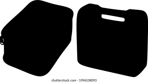 Small medical kits in the set. Vector image. 